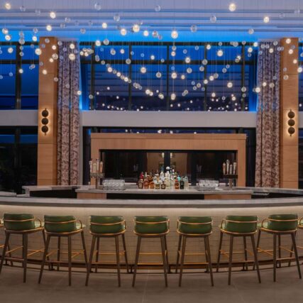 Custom lighting in the Westin Gwinnett hotel's Overstory bar